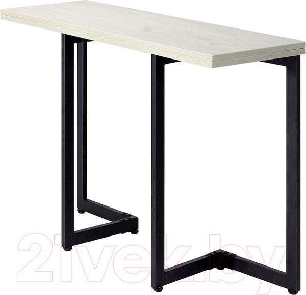 Изображение товара Обеденный стол Millwood Арлен 2 38-76x120x76 (дуб белый Craft/металл черный)