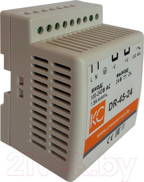 Изображение товара Блок питания на DIN-рейку КС DR-45W-24V / dr-45-24