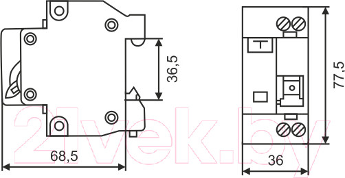 Изображение товара Дифференциальный автомат КС 2Р 25/10 ДА-8 / 82609