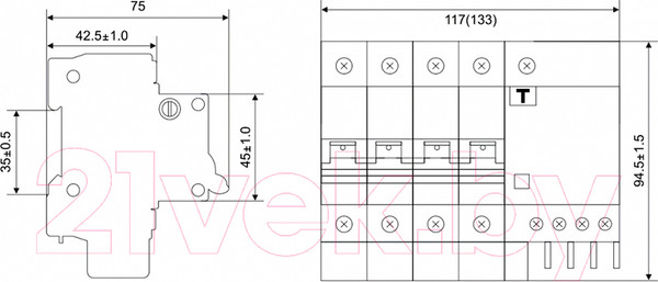 Изображение товара Дифференциальный автомат КС 4Р 25/10 ДА-14 / 82523