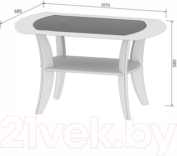 Изображение товара Журнальный столик Кортекс-мебель Лотос-6 (ясень белый)