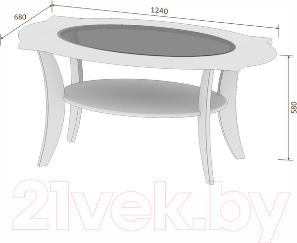 Изображение товара Журнальный столик Кортекс-мебель Лотос-8 (дуб натуральный)