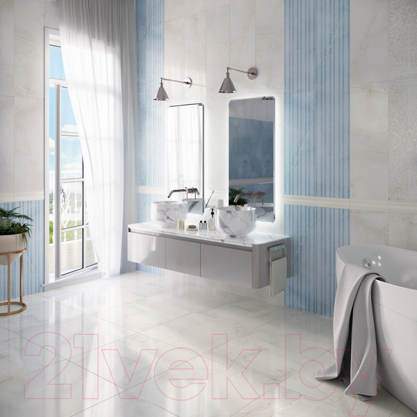 Изображение товара Декоративная плитка Gracia Ceramica Stazia Blue Decor 02 (300x900)
