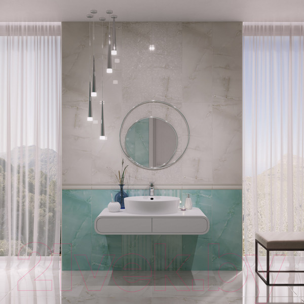 Изображение товара Декоративная плитка Gracia Ceramica Stazia Turquoise Decor 02 (300x900)