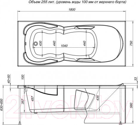 Изображение товара Ванна акриловая Aquanet Viola 180x75