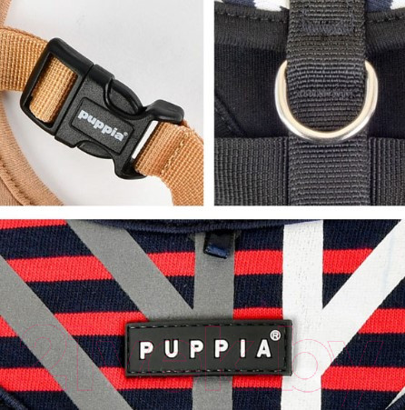 Изображение товара Шлея-жилетка для животных Puppia Briton / PAUA-HA1829-BK-L (черный/светоотражающий)