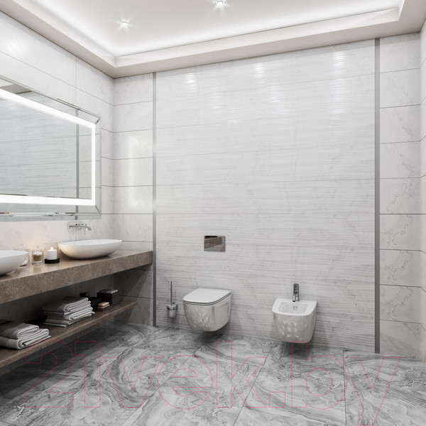 Изображение товара Плитка Gracia Ceramica Ginevra Grey Light Wall 01 (300x900)