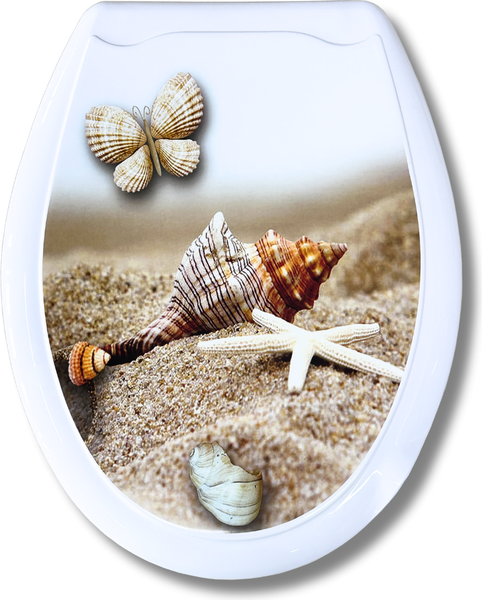 Изображение товара Сиденье для унитаза Еврокомфорт Ракушка Бабочка 104-406-00 (жесткое)