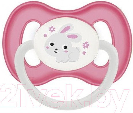 Изображение товара Пустышка Canpol Bunny&Company латексная круглая 0-6мес / 23/277 (розовый, со светящимся колечком)