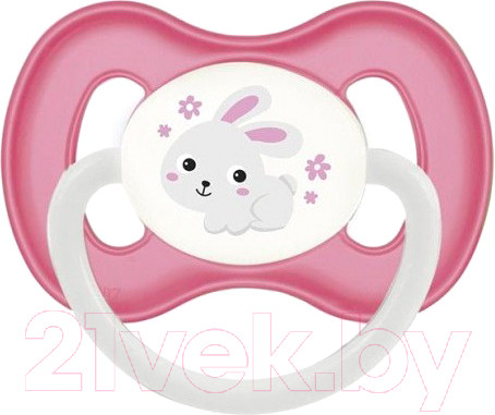 Изображение товара Пустышка Canpol Bunny&Company латексная круглая 6-18мес / 23/278 (розовый, со светящимся колечком)