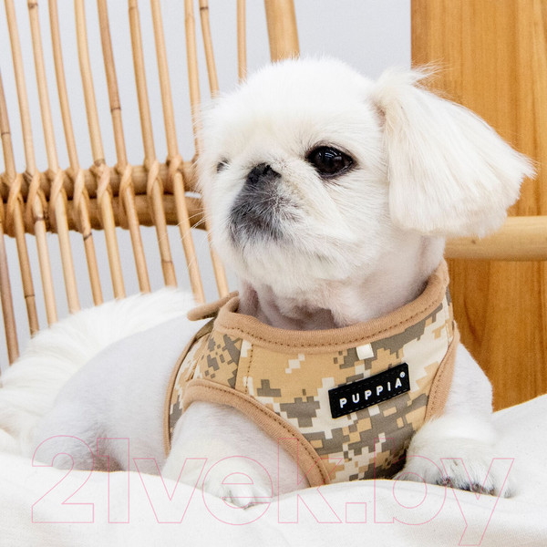 Изображение товара Шлея-жилетка для животных Puppia Sentinel / PAUA-HB1827-EC-M (бежевый камуфляж)