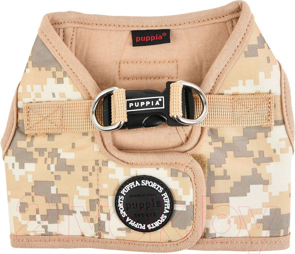 Изображение товара Шлея-жилетка для животных Puppia Sentinel / PAUA-HB1827-EC-S (бежевый камуфляж)