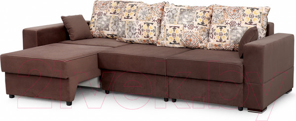 Изображение товара Диван Мебельград Бостон 2400 Стандарт (сиена коричневый/альба светло-коричневый)