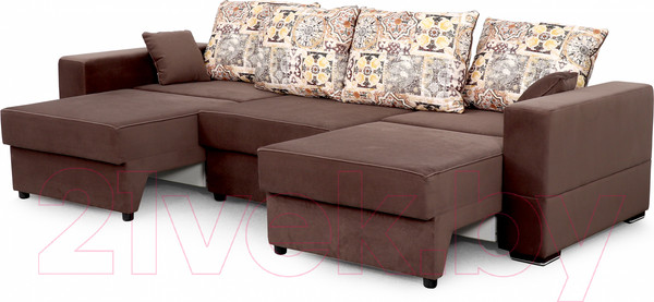 Изображение товара Диван Мебельград Бостон 2400 Стандарт (сиена коричневый/альба светло-коричневый)