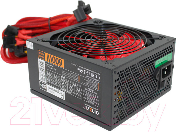 Изображение товара Блок питания для компьютера Ginzzu PC600 600W