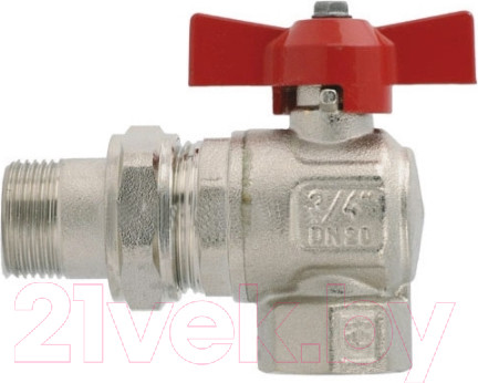 Изображение товара Шаровой кран Itap Ideal 1" DN25 угловой с американкой 2980100 НР-ВР (бабочка)