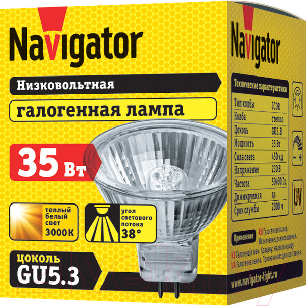 Изображение товара Лампа Navigator 94 205 JCDR 35W G5.3 230V 2000h