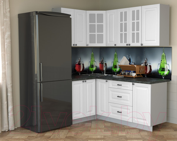 Изображение товара Кухонный гарнитур Интерлиния Мила Деко 1.2x1.9 (белый/кастилло темный)