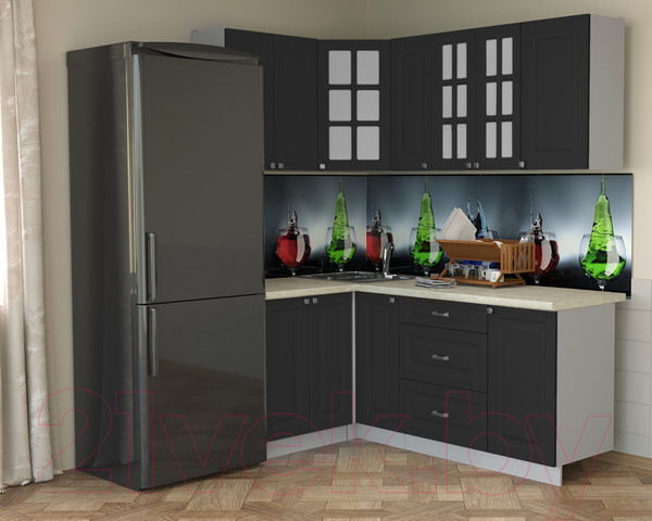 Изображение товара Кухонный гарнитур Интерлиния Мила Деко 1.2x1.9 (пепел/опал светлый)