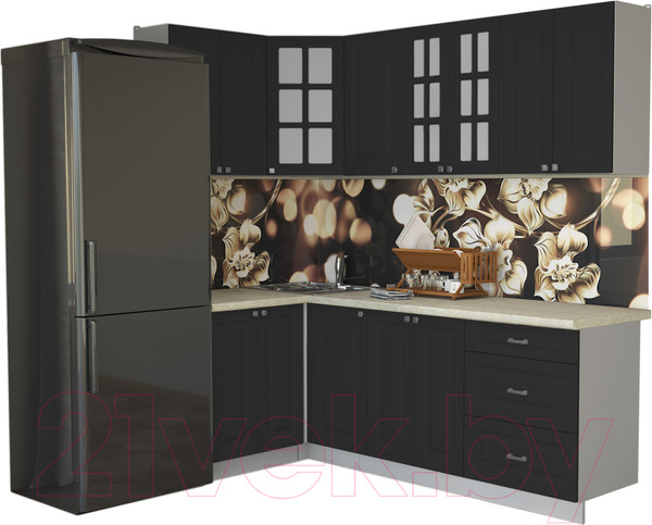 Изображение товара Кухонный гарнитур Интерлиния Мила Деко 1.2x2.2 (пепел/опал светлый)