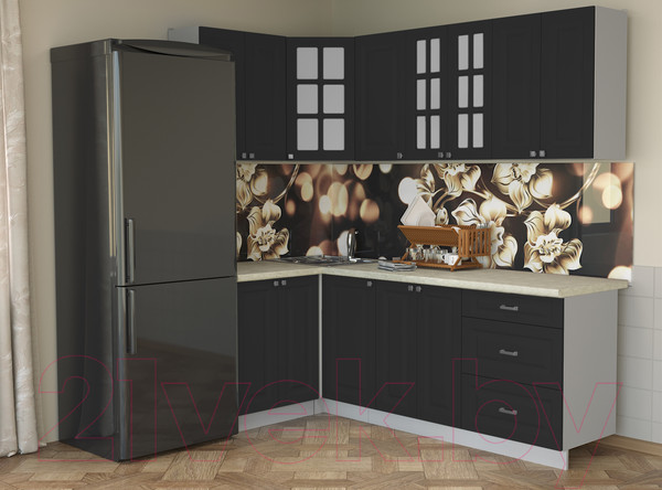 Изображение товара Кухонный гарнитур Интерлиния Мила Деко 1.2x2.2 (пепел/опал светлый)