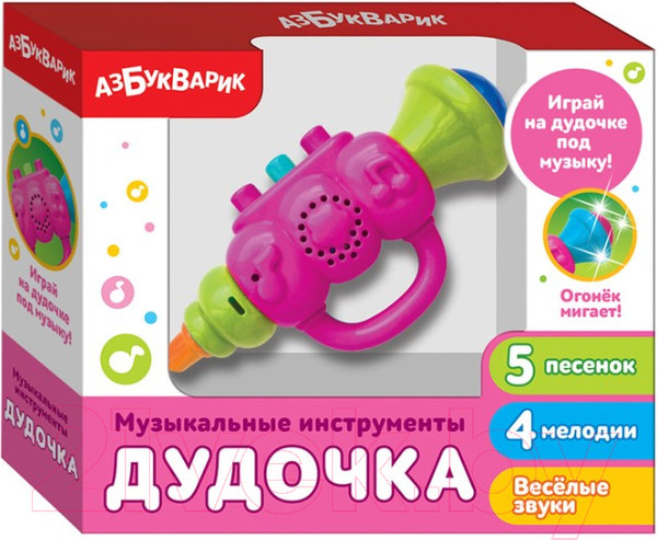 Изображение товара Музыкальная игрушка Азбукварик Дудочка / 2183B (розовый)