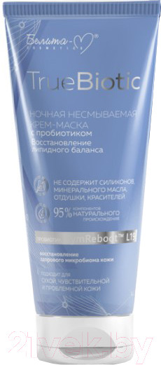 Изображение товара Маска для лица кремовая Белита-М TrueBiotic ночная несмываемая восстановл. липидного баланса (60г)
