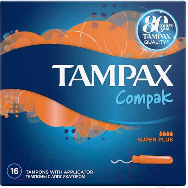 Изображение товара Тампоны гигиенические Tampax Compak Super Plus Duo (16шт)