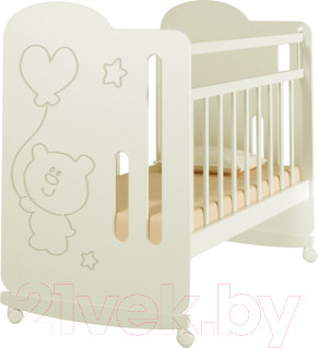 Изображение товара Детская кроватка VDK Sweet Bear колесо-качалка (слоновая кость)