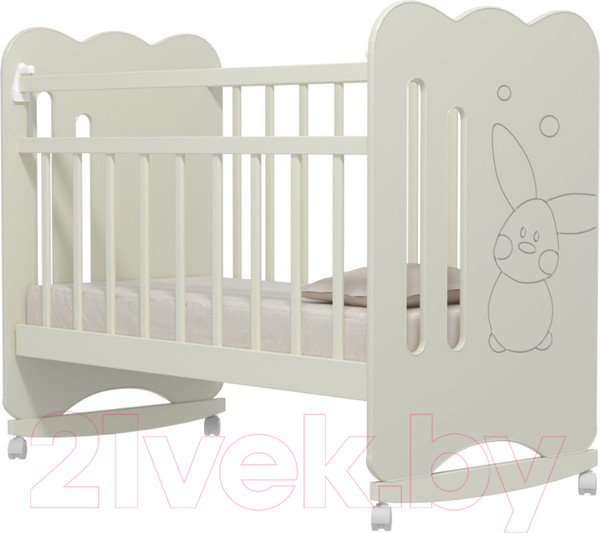 Изображение товара Детская кроватка VDK Sweet Rabbit колесо-качалка (слоновая кость)
