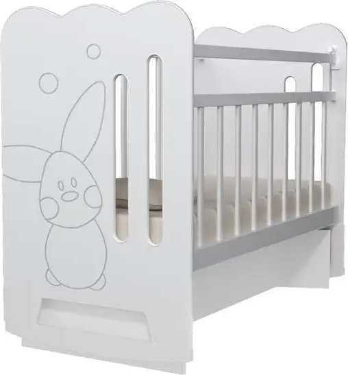 Изображение товара Детская кроватка VDK Sweet Rabbit колесо-качалка с маятником (белый)