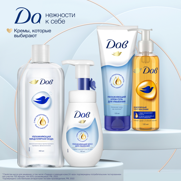 Изображение товара Пенка для умывания Dove Увлажняющий мусс (160мл)