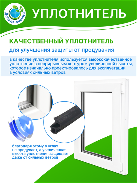 Изображение товара Окно ПВХ Добрае акенца Поворотно-откидное 3 стекла (1000x600)