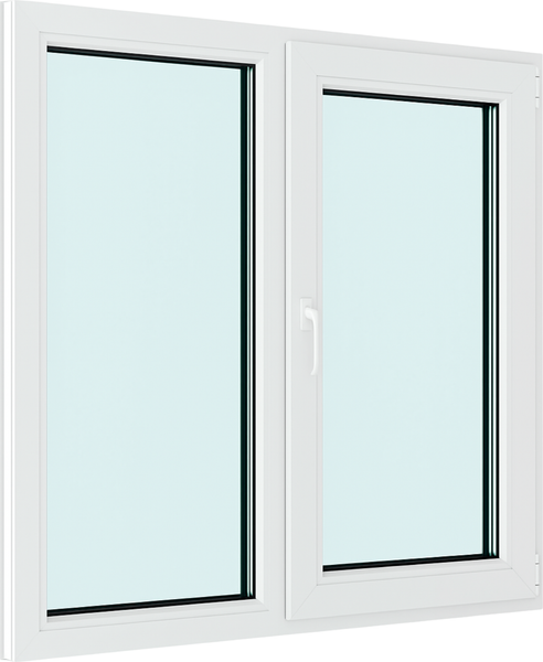 Изображение товара Окно ПВХ Добрае акенца Двухстворчатое с поворотно-откидной створкой 3 стекла (1200x1200)