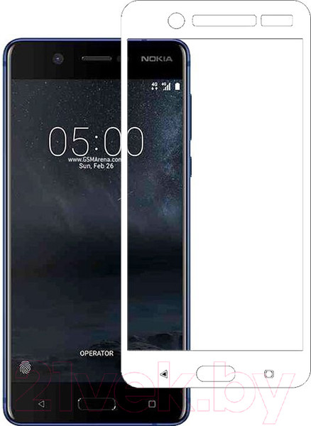 Изображение товара Защитное стекло для телефона Case Full Screen для Nokia 2 (белый глянец)