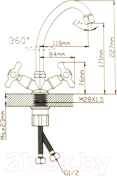 Изображение товара Смеситель Эверест B49-340M
