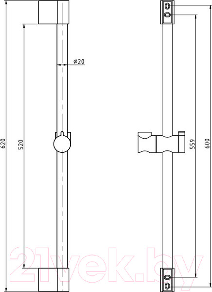Изображение товара Душевая стойка Slezak RAV PD0015CMAT