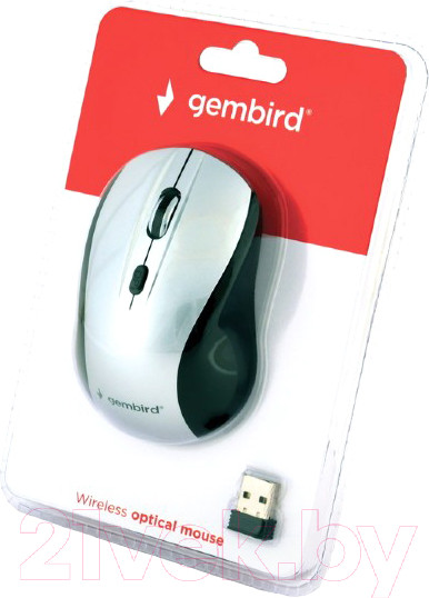 Изображение товара Мышь Gembird MUSW-4B-02-BS (черный/серебристый)