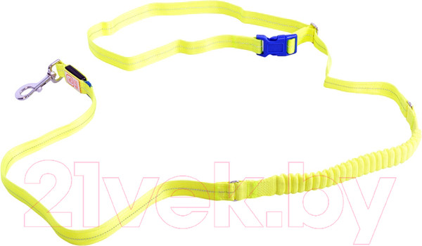 Изображение товара Поводок Duvo Plus 1270018/DV (светящийся с амортизатором, нейлоновый, желтый)