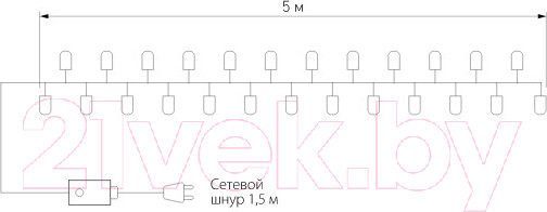 Изображение товара Светодиодная гирлянда Евросвет 400-001 (голубой)