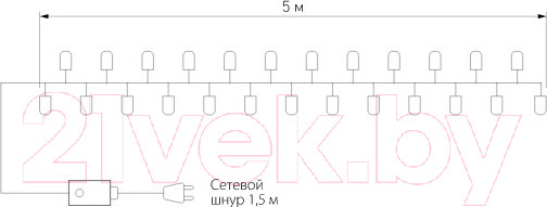 Изображение товара Светодиодная гирлянда Евросвет 400-001 (теплый белый)