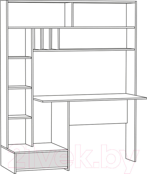 Изображение товара Письменный стол Mobi Лайт 03.243 (дуб золотой Craft/белый премиум)