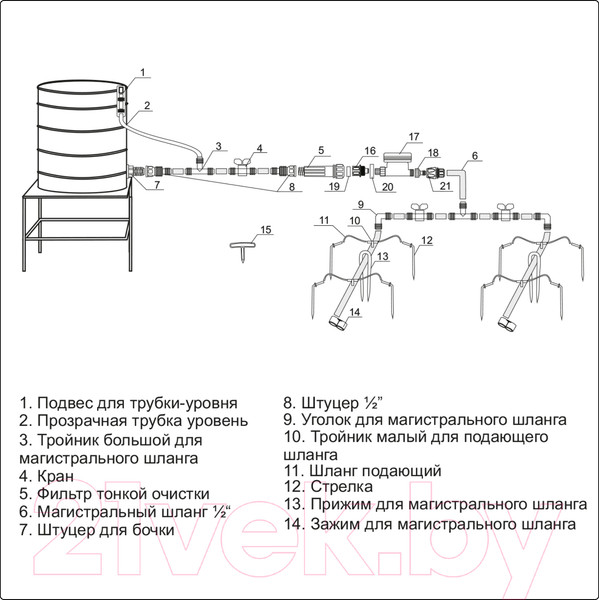 Изображение товара Система капельного полива Жук От емкости на 30 растений / 7573-00 (с таймером)