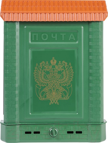 Изображение товара Почтовый ящик Цикл Премиум c защелкой, накладкой и орлом / 6002-00 (зеленый)