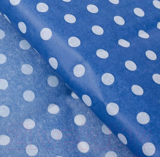 Изображение товара Набор бумаги для оформления подарков No Brand В горошек / 3283-6 (10л, синий)