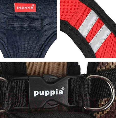 Изображение товара Шлея-жилетка для животных Puppia Soft / PAUA-HB1828-BK-L (черный/светоотражающий)