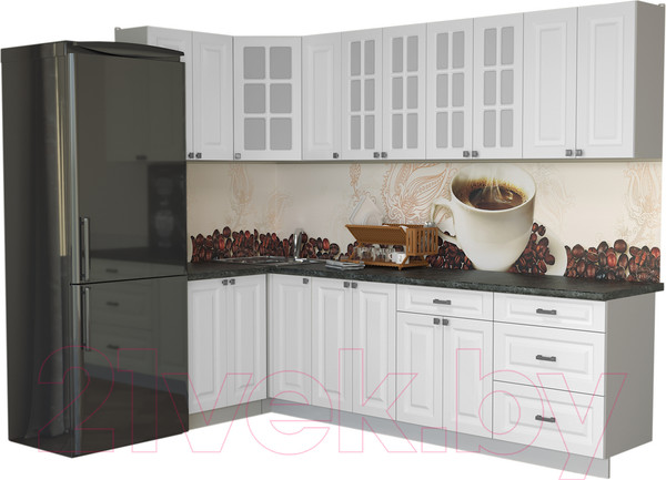 Изображение товара Кухонный гарнитур Интерлиния Мила Деко 1.2x2.7 (белый/кастилло темный)