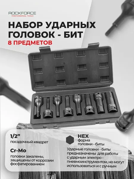 Изображение товара Набор головок слесарных RockForce RF-4087MPB (16274)