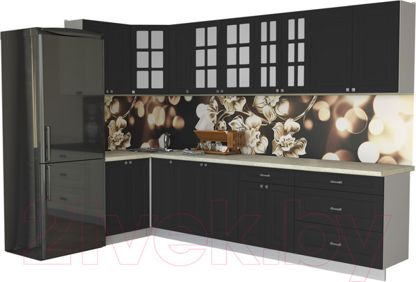 Изображение товара Кухонный гарнитур Интерлиния Мила Деко 1.2x3.1 (пепел/опал светлый)