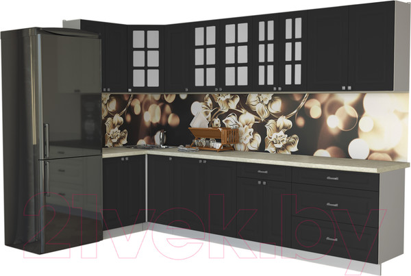 Изображение товара Кухонный гарнитур Интерлиния Мила Деко 1.2x3.2 (пепел/опал светлый)